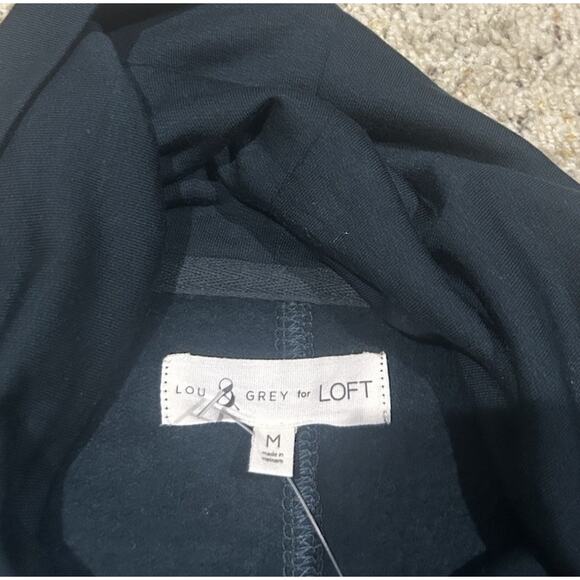 New Lou & Grey x LOFT size M Dress Sweatshirt Cowl Neck Cozy DARK GREEN NWT G25 - Picture 6 of 10
